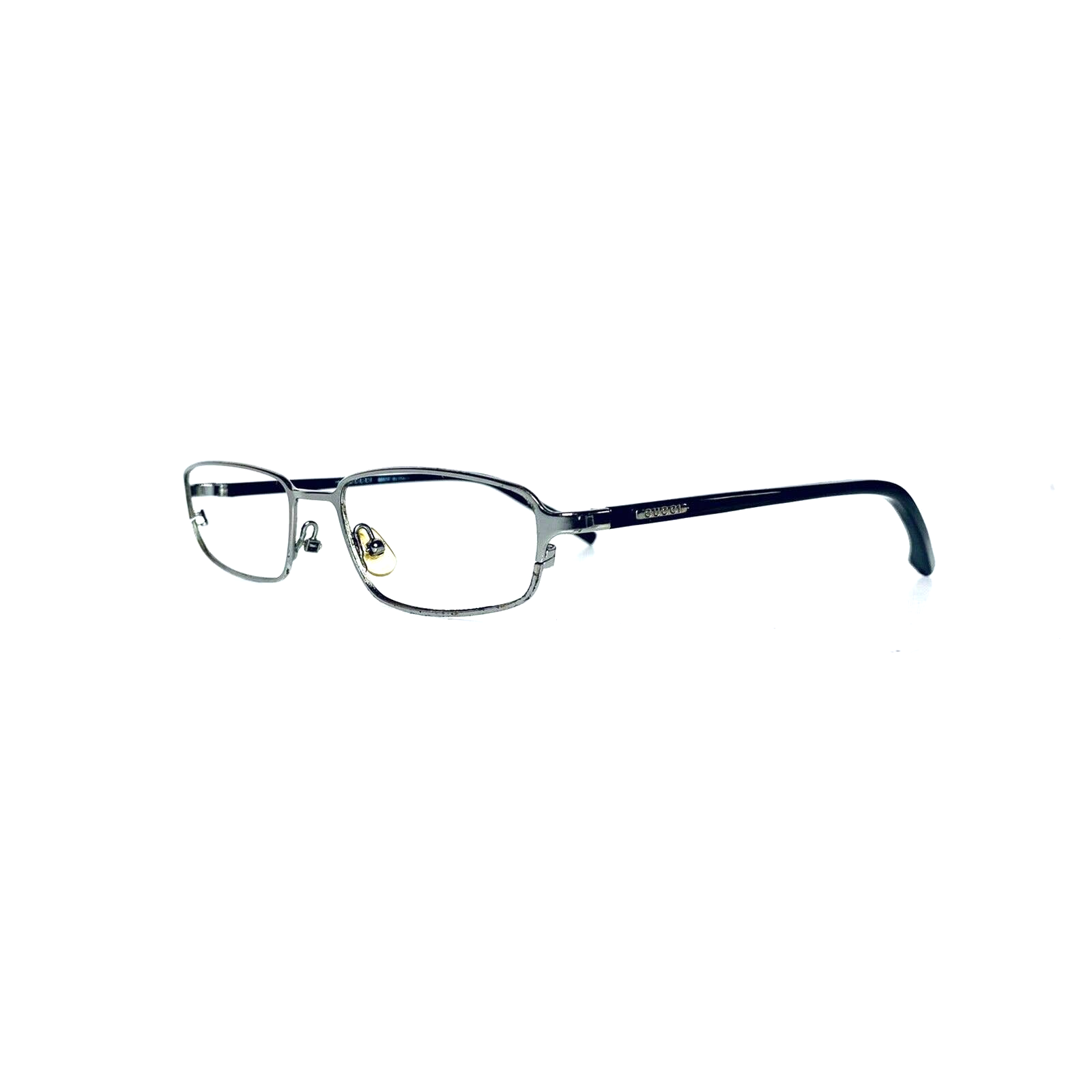 Vtg Gucci Silver Metal Rectangular Glasses
